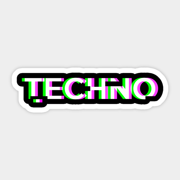 Retro Glitch Techno Music | EDM Rave Sticker by MeatMan